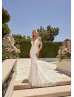 Detachable Straps Beaded Ivory Lace Tulle Wedding Dress